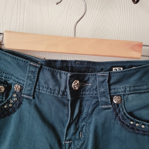 Miss Me Dark Teal Skinny Jeans - Picture 12 of 13